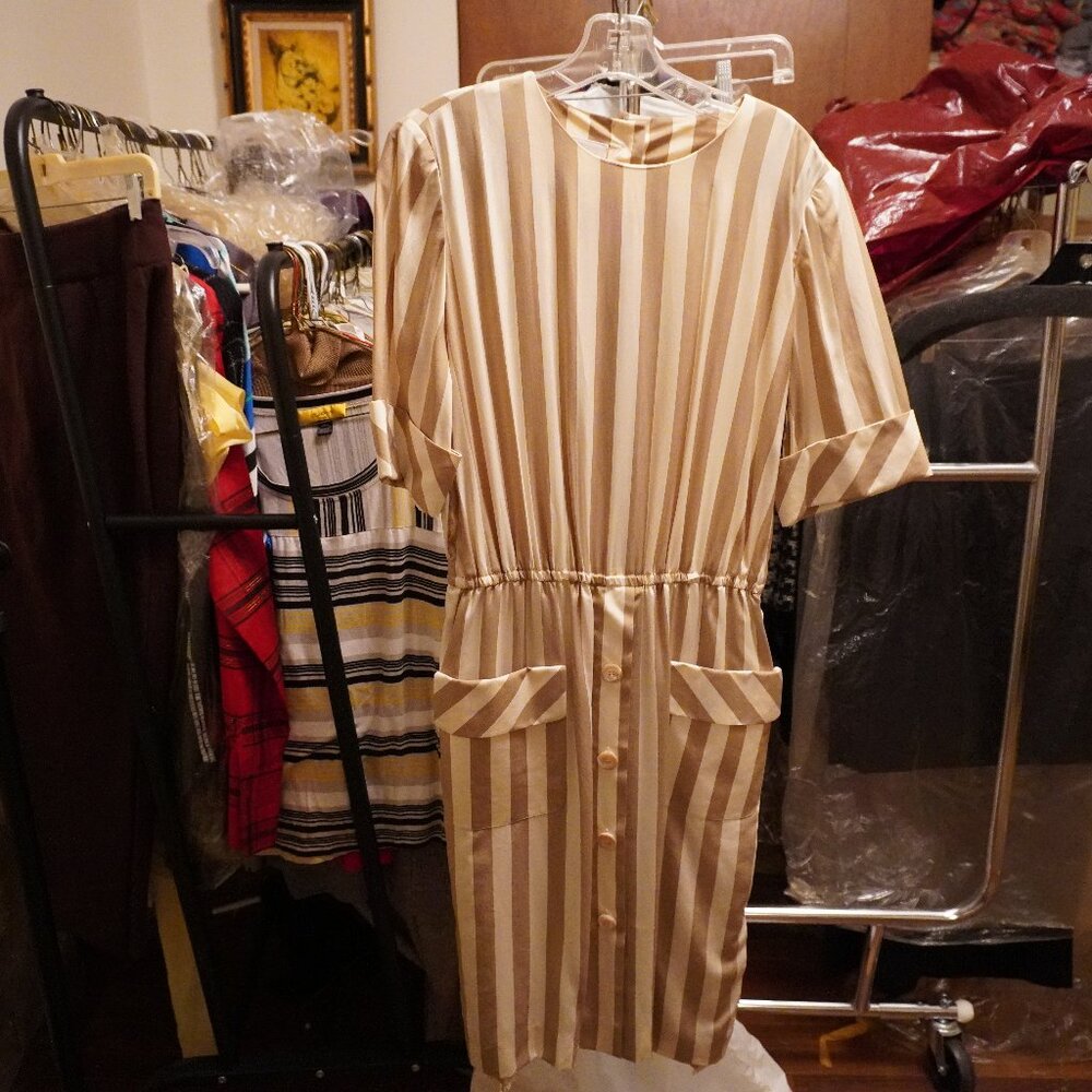 Beautiful silk Akris taupe dress